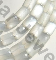 White Moonstone Faceted Rectangle