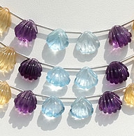 Semi Precious Gemstone Carved Spiral cut heart