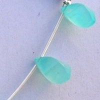 Dyed Blue Chalcedony  Twisted Tear Drops