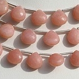 Pink Opal Gemstone Heart Briolette