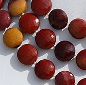 Mookaite Jasper Faceted Coin