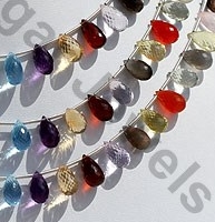 Semi Precious Multi Tear Drops Briolette
