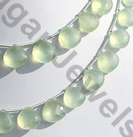 Prehnite Gemstone  Heart Briolette