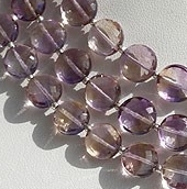Ametrine Gemstone Faceted Coin