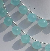 Sea blue chalcedony Onion shape