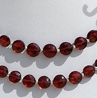 Rhodolite Garnet Faceted Coin