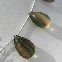 Fluorite Gemstone Beads  Flat Pear Briolette