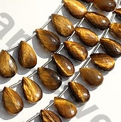 Tiger Eye Flat Pear Briolette