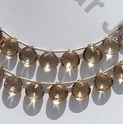 Champagne Citrine  Concave Cut Faceted Heart