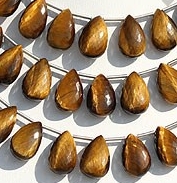 Tiger Eye Flat Pear Briolette