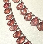 Strawberry Quartz Flat Pear Briolette
