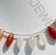 Peach moonstone dew drop shape