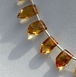 Citrine gemstone pentagon beads