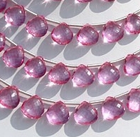 Pink Topaz Gemstone Heart Briolette