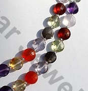 Semi Precious Gemstone Faceted Coin
