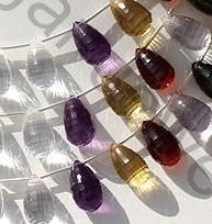 Semi Precious Multi concave tear drops