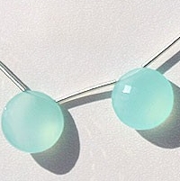 Dyed Blue Chalcedony Coin