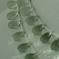 Green Amethyst Gemstone Tear Drops Briolette