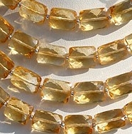 Citrine Gemstone Faceted Rectangle
