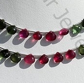 Tourmaline Gemstone Beads  Heart Briolette