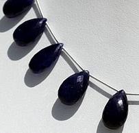 Sapphire Gemstone  Flat Pear Briolette