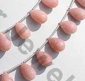 Pink Opal Gemstone Tear Drops Briolette