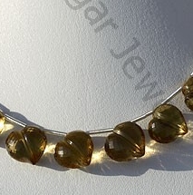 Honey Quartz Faceted Chubby Heart