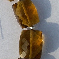 Cognac Quartz  Faceted Rectangles