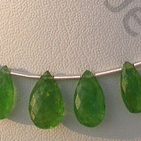 Tsavorite Gemstone  Flat Pear Briolette