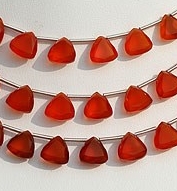 Carnelian Gemstone Trilliant Cut