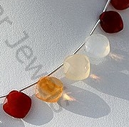 Mexican Fire Opal Cushion Beads