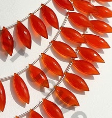 Carnelian Gemstone  Dew Drops