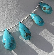 Sleeping Beauty Turquoise Flat Pear Briolette