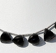 Black Spinel faceted chestnut beads