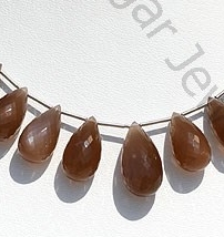 Coffee Moonstone Tear Drops Briolette