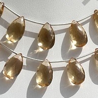 Champagne Citrine  Flat Pear Briolette