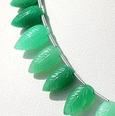 Chrysoprase Gemstone Carved Leaf