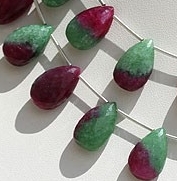 Ruby Zoisite  Flat Pear Briolette
