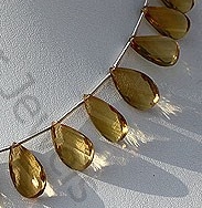 Honey Quartz Gemstone Twisted Flat Pear