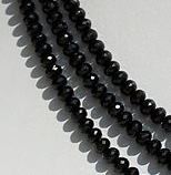 Black Tourmaline Gemstone Faceted Rondelle