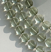 Green Amethyst Gemstone  Coin Beads
