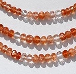 Sunstone Gemstone  Faceted Rondelles
