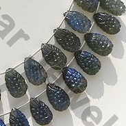 Labradorite carved flat pear