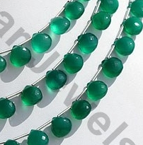 Green Onyx  Heart Briolette