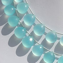 Dyed Blue Chalcedony Heart Briolette