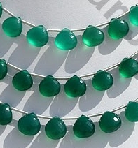 Green Onyx  Heart Briolette