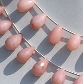 Pink Opal Gemstone Tear Drops Briolette