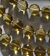 Honey Quartz Faceted Coin