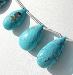 Sleeping Beauty Turquoise Flat Pear Briolette