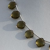 Olive Quartz Puffed Diamond Cut